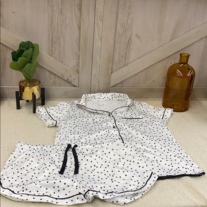 NWT Small Polka dot satin pajama sleep set 3 piece